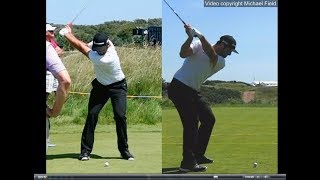 Jon Rahm golf swing  Long Iron faceon amp downtheline July 2017 [upl. by Modestine]