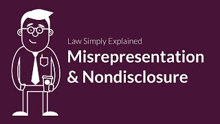 Misrepresentation and Nondisclosure  Contracts  Defenses amp Excuses [upl. by Vanya100]