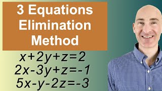 Solving Systems of 3 Equations Elimination [upl. by Oileve979]