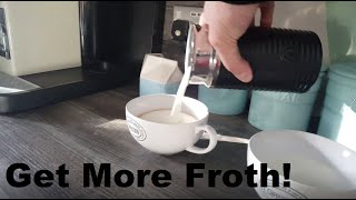 How to Get More Froth from Your Nespresso Coffee Aeroccino  Nespresso tips and help [upl. by Lipski]