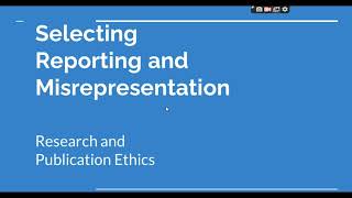 Selective Reporting and Misrepresentation of data Research and Publication ethics Phd coursework [upl. by Yhtamit]