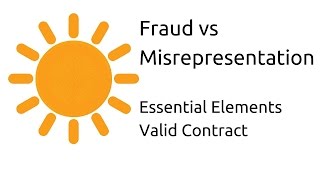 Fraud vs Misrepresentation  Other Essential Elements of a Valid Contract  CA CPT  CS amp CMA [upl. by Gerrilee]